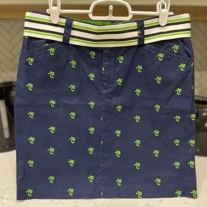 Resort chic Lilly P palm tree skirt w/ adorable grosgrain belt